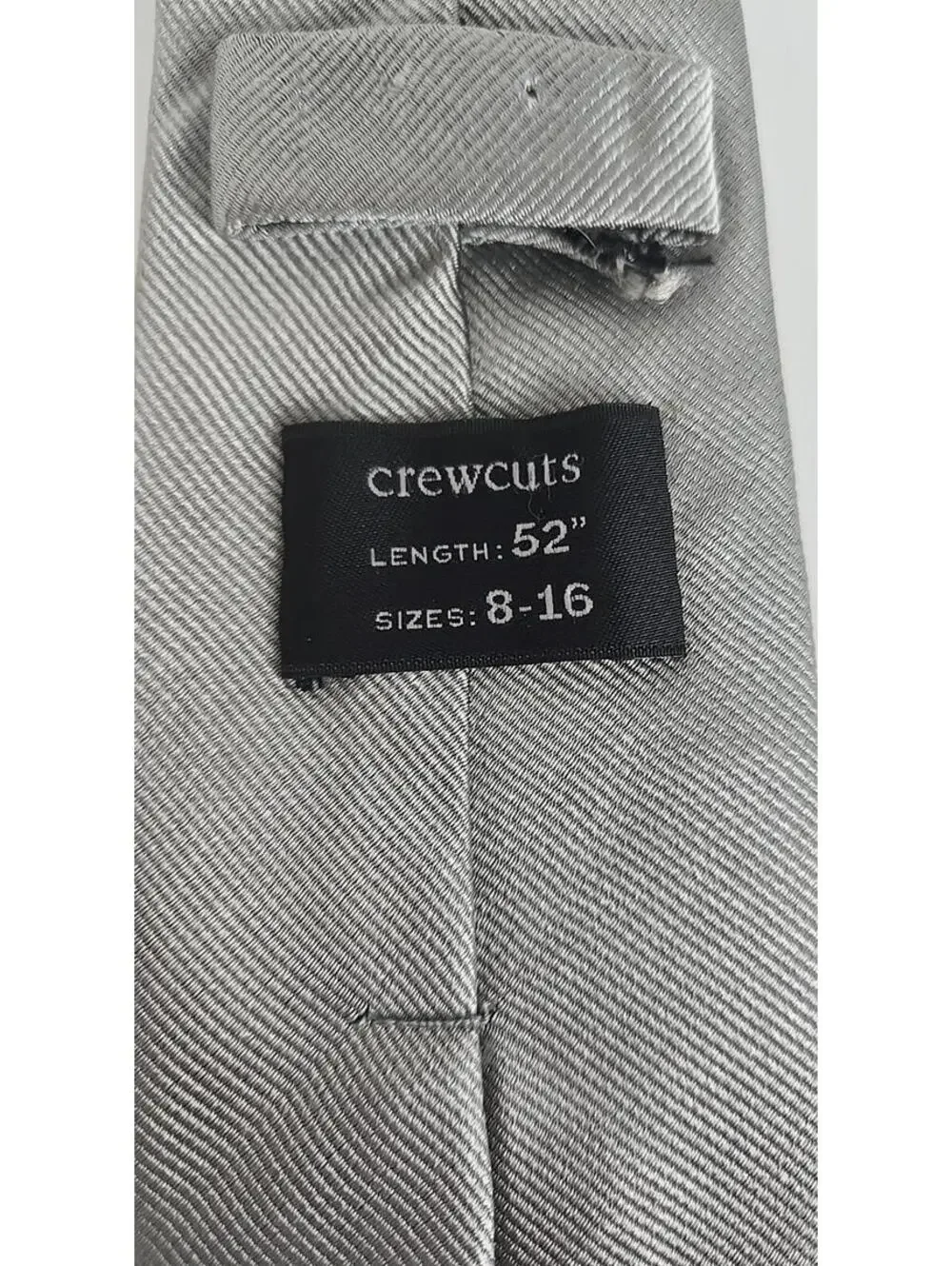 J.Crew Crewcuts Solid Gray Dino Embroidered Neck Tie Silk 52